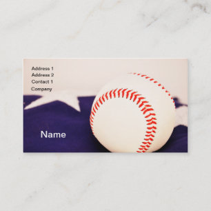 baseball by American flag Business Card