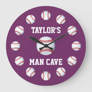 Baseball Byzantium Top Monochromatic Large Clock