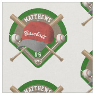 Baseball Cap Bats Diamond Personalised Name Number Fabric