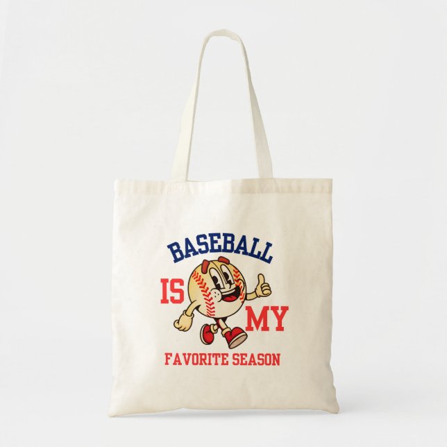 Baseball Cartoon Kawaii Kids Sports Design Tote Bag (Front)