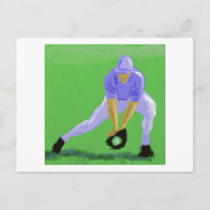 Baseball Catch Art Postcard