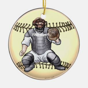 Baseball Catcher    Ceramic Ornament