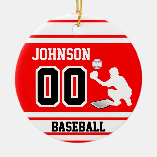 Baseball Catcher | Create Your Own Ceramic Ornament (Front)