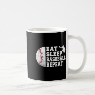 Baseball Catcher Eat Sleep Repeat Youth Boys Men F Coffee Mug