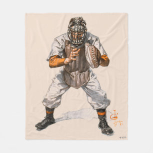Baseball Catcher Fleece Blanket