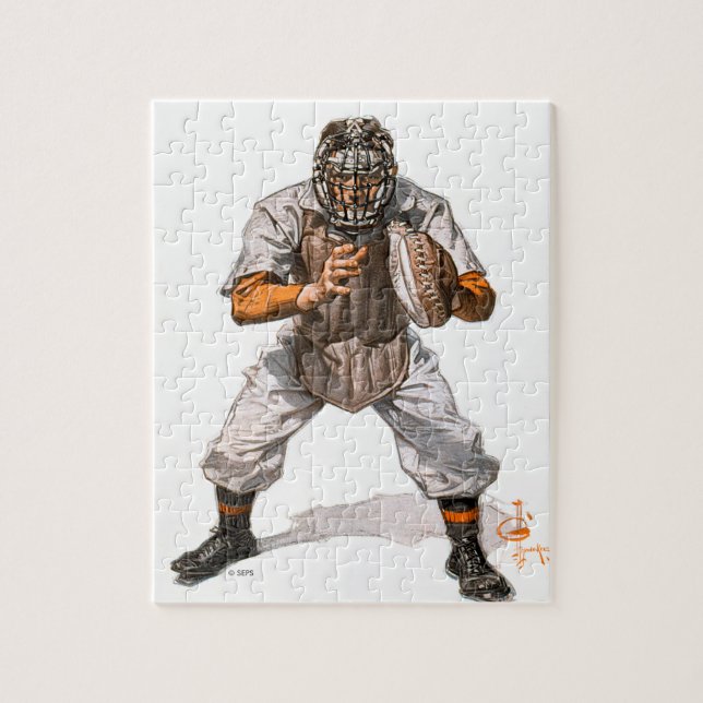 Baseball Catcher Jigsaw Puzzle (Vertical)