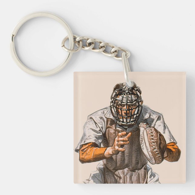 Baseball Catcher Key Ring (Front)