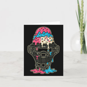 Baseball Catcher Mask Ice Cream Drip Baseball Boys Card