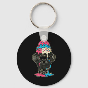 Baseball Catcher Mask Ice Cream Drip Baseball Boys Key Ring