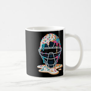 Baseball Catcher Mask Ice Cream Dripping Baseball Coffee Mug
