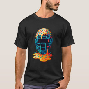 Baseball Catcher Mask Ice Cream Dripping Baseball  T-Shirt
