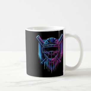 Baseball Catcher Mask Paint Dripping Baseball Fan Coffee Mug