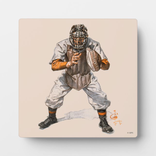 Baseball Catcher Plaque (Front)