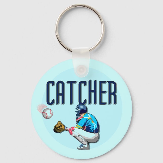 Baseball Catcher T-shirts and Gifts Key Ring (Front)