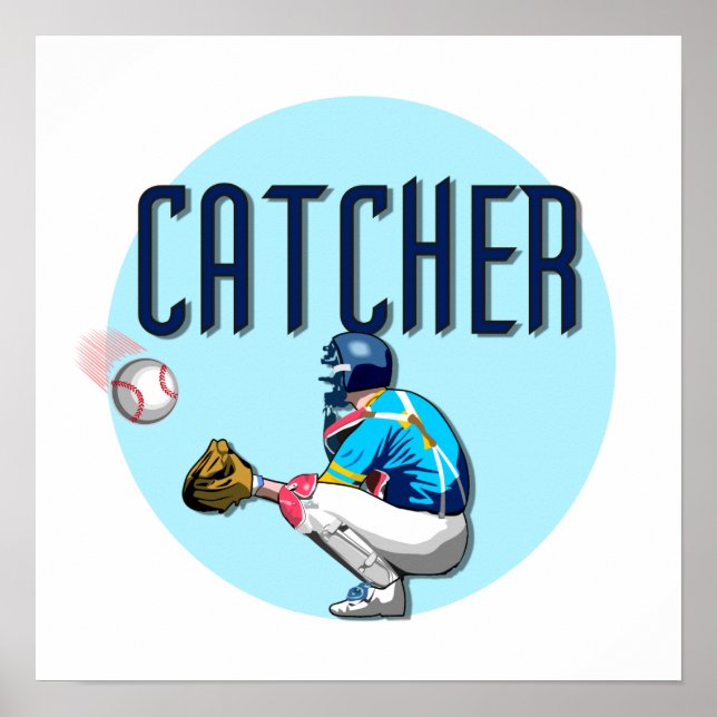 Baseball Catcher T-shirts and Gifts Poster (Front)