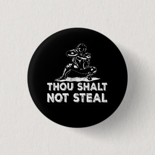 Baseball Catcher Thou Shalt Not Steal Religious Bi 3 Cm Round Badge