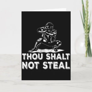 Baseball Catcher Thou Shalt Not Steal Religious Bi Card