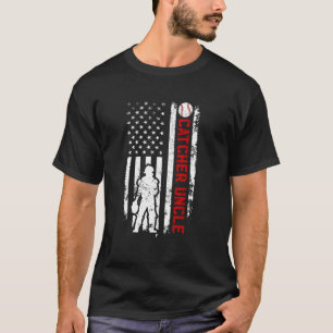 Baseball Catcher Uncle Of A Baseball Catcher US Fl T-Shirt