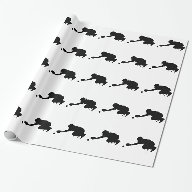 Baseball Catcher Wrapping Paper (Unrolled)