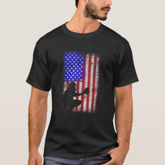 Baseball Catchers USA Flag Baseball T Shirt July 4