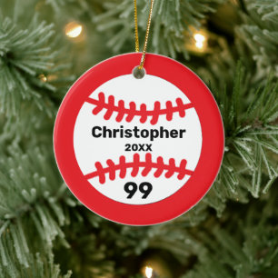 Baseball Ceramic Ornament