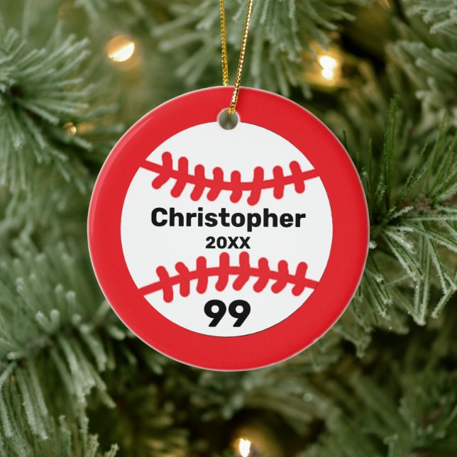 Baseball Ceramic Ornament (Tree)