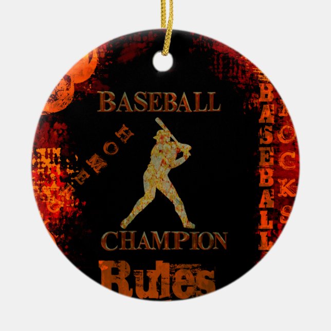 Baseball Ceramic Ornament (Front)