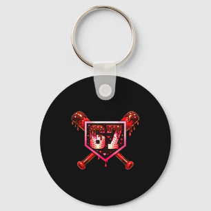 Baseball Chocolate Drip 67 Valentine Love Matching Key Ring
