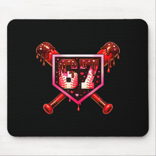 Baseball Chocolate Drip 67 Valentine Love Matching Mouse Pad