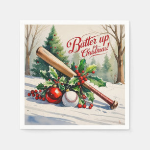 Baseball Christmas “Batter Up for Christmas!” Napkin