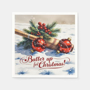 Baseball Christmas “Batter Up for Christmas!” Napkin