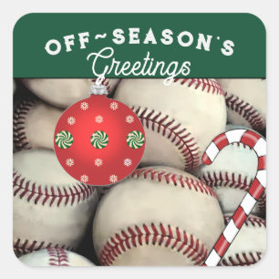 Baseball Christmas Card and Gift Stickers