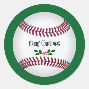Baseball Christmas Classic Round Sticker