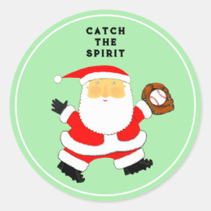 Baseball Christmas Classic Round Sticker