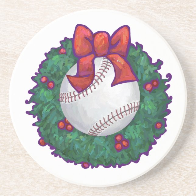 Baseball Christmas Coaster (Front)