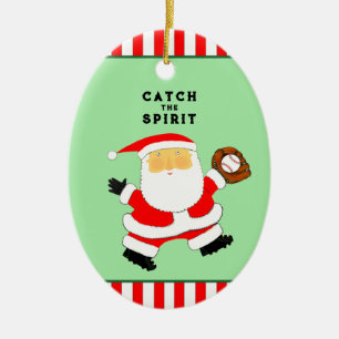 Baseball Christmas Collectable Ceramic Ornament