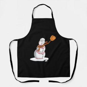 Baseball Christmas Dubbing Snowman Gift Mum or Dad Apron