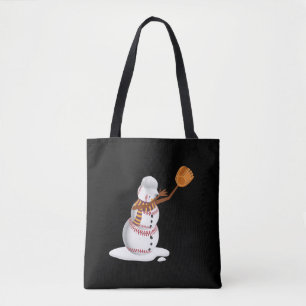 Baseball Christmas Dubbing Snowman Gift Mum or Dad Tote Bag
