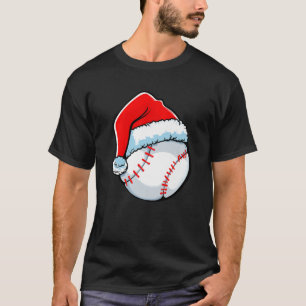Baseball Christmas Funny Santa Hat Men Women Kids T-Shirt