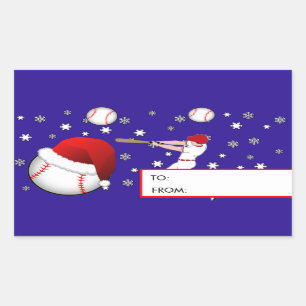 Baseball Christmas Gift Tag Stickers
