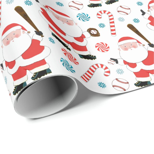 Baseball Christmas Gift Wrapping Paper (Roll Corner)
