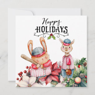 Baseball Christmas  Holiday Card