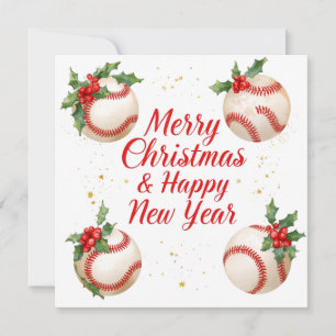 Baseball Christmas  Holiday Card
