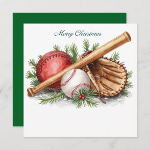 Baseball Christmas  Holiday Card