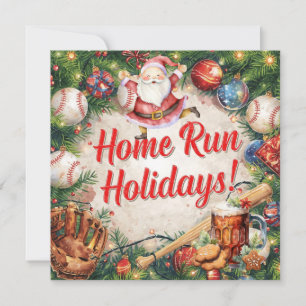 Baseball Christmas  Holiday Card