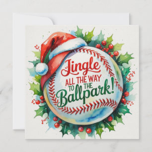 Baseball Christmas Holiday Card