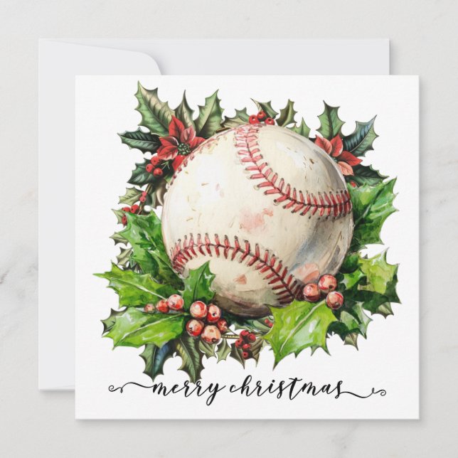 Baseball Christmas  Holiday Card (Front)