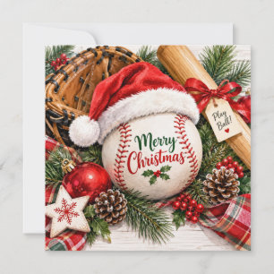 Baseball Christmas  Holiday Card