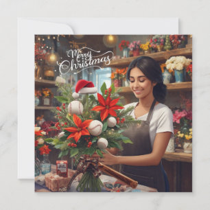 Baseball Christmas  Holiday Card