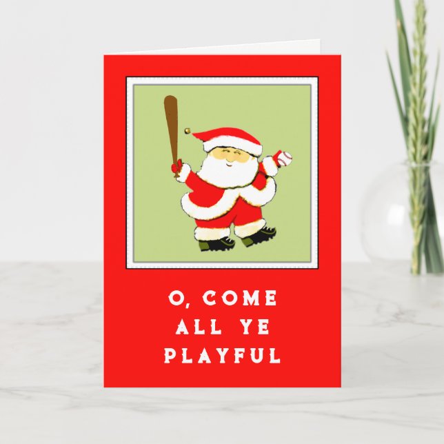 Baseball Christmas Holiday Card (Front)